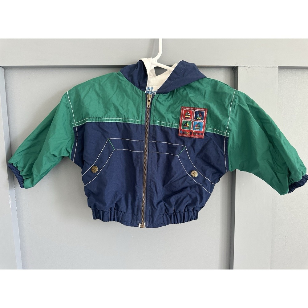 Vintage baby B'Gosh Windbreaker With Sailboat Pattern  Size 12 Months